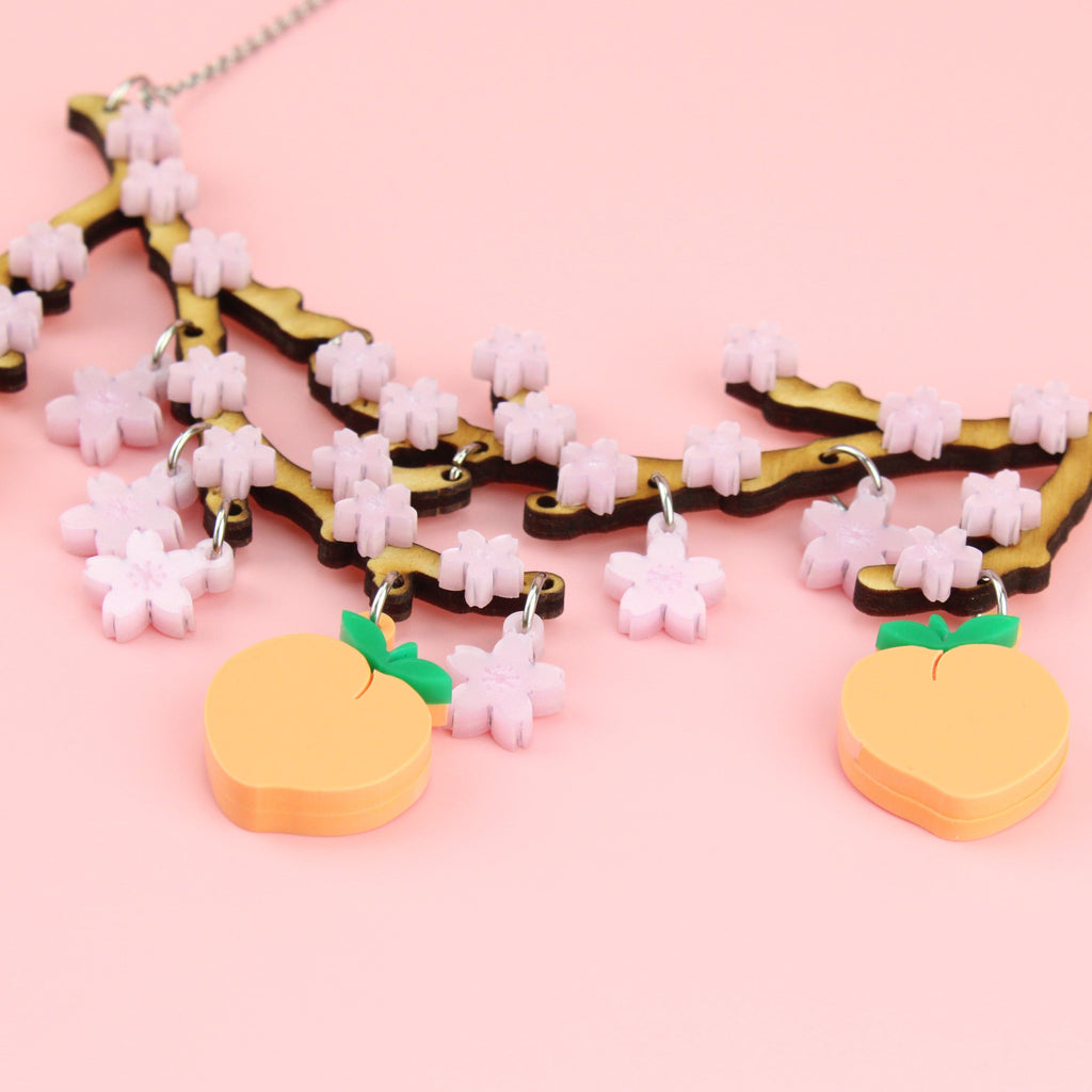 Peach Please Cherry Blossom Necklace - Sour Cherry
