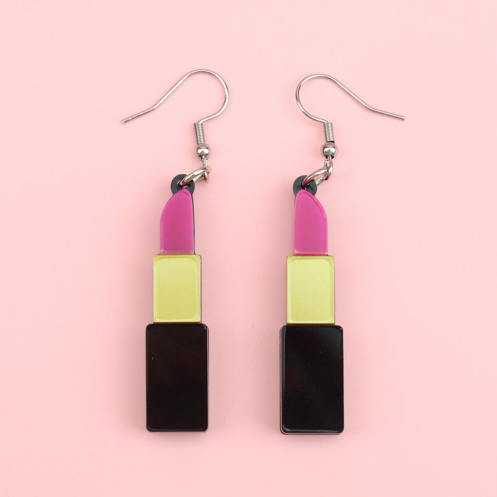 Pink Lipstick Earrings - Sour Cherry