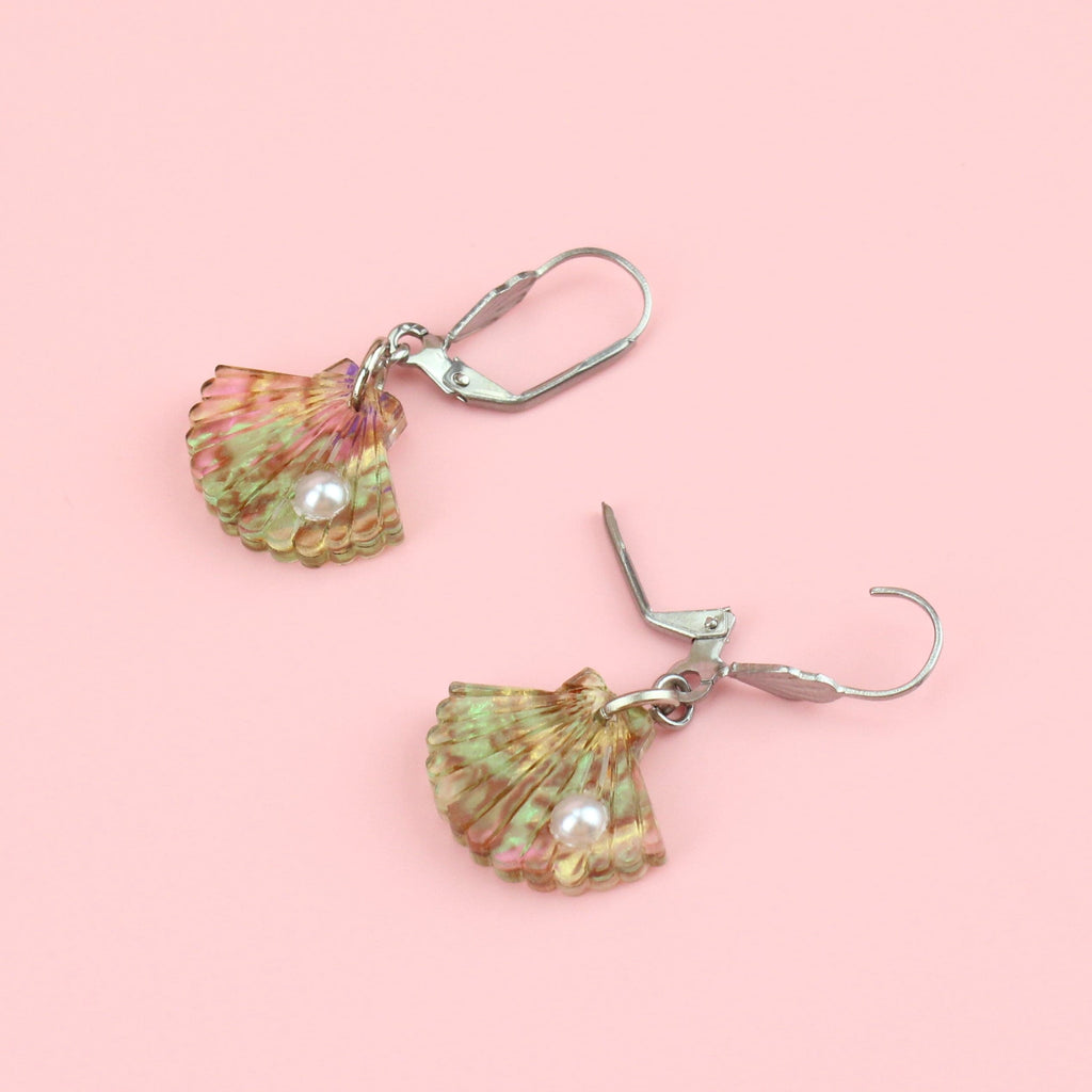 Abalone Shell Earrings - Sour Cherry