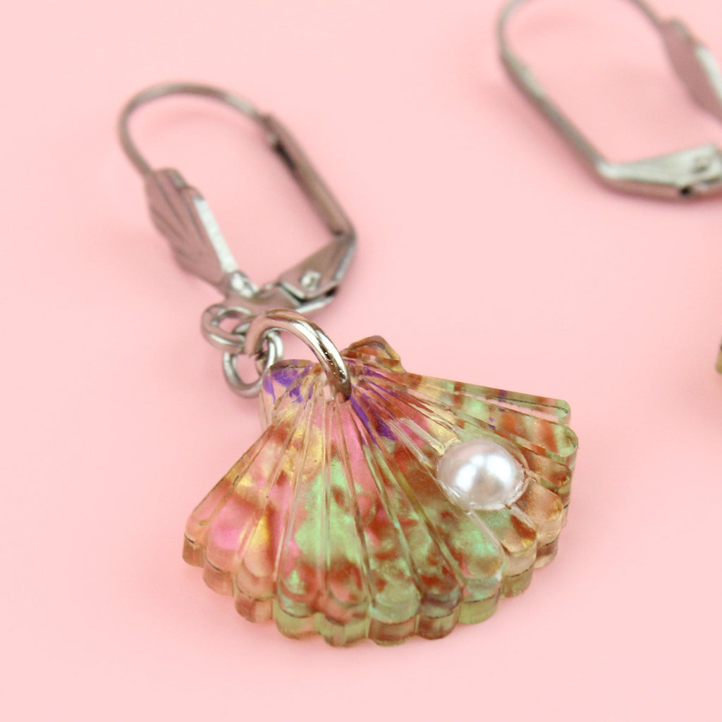 Abalone Shell Earrings - Sour Cherry
