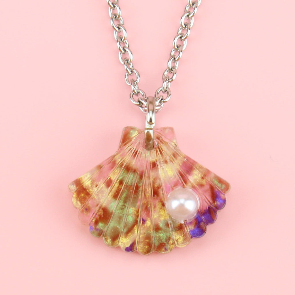 Abalone Shell Pendant Necklace - Sour Cherry