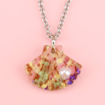 Abalone Shell Pendant Necklace - Sour Cherry