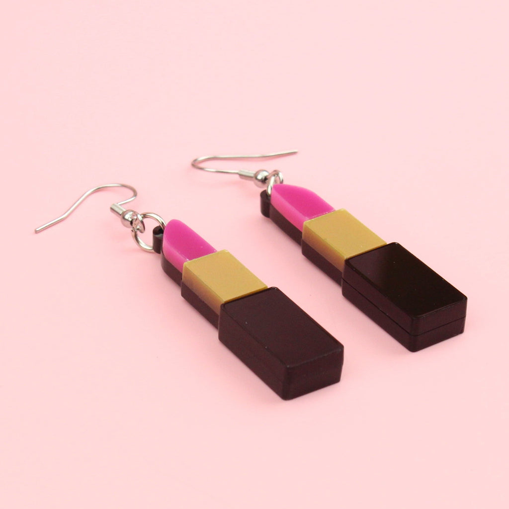 Pink Lipstick Earrings - Sour Cherry