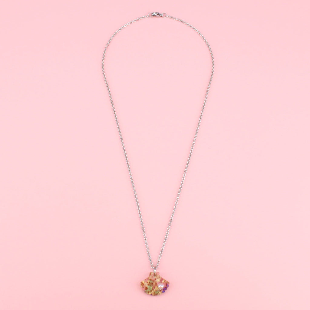 Abalone Shell Pendant Necklace - Sour Cherry