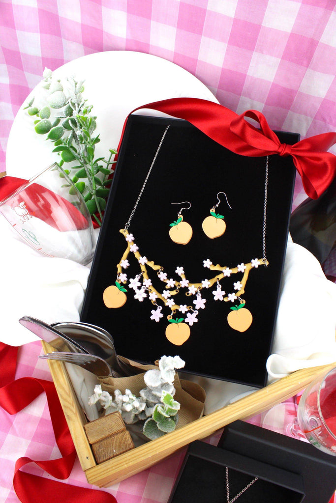 Peach Please Cherry Blossom Necklace - Sour Cherry