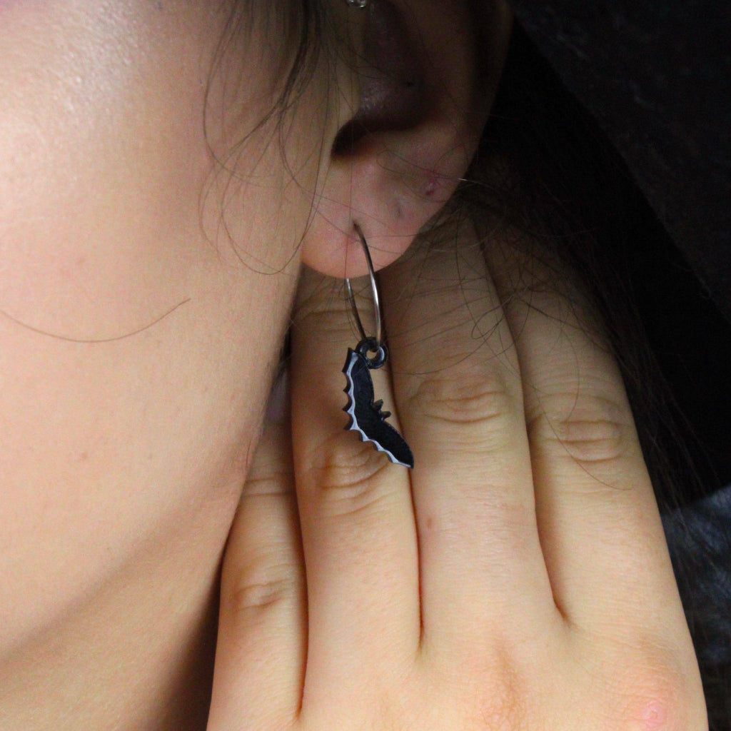 Bat Your Wings Hoop Earrings - Sour Cherry