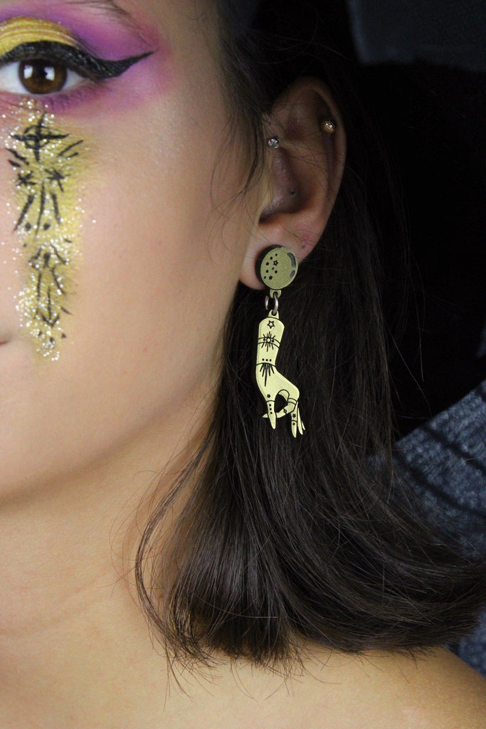 Your Future Is In My Hands Stud Earrings (Gold) - Sour Cherry