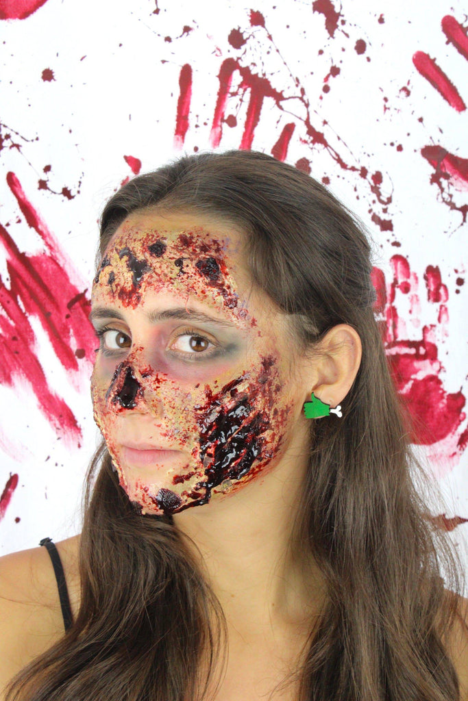 Frankenstein Hand Stud Earrings - Sour Cherry