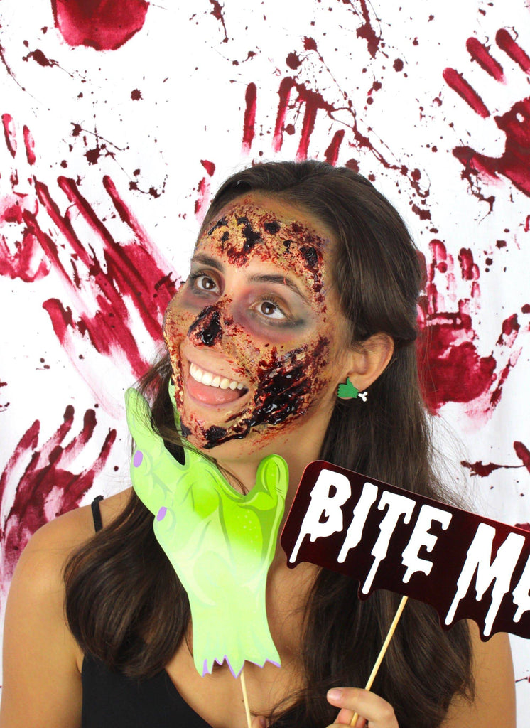 Frankenstein Hand Stud Earrings - Sour Cherry