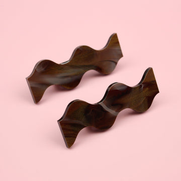 Chestnut Wavy Hair Clips - Sour Cherry