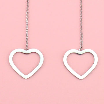 Heart Pull Through Earrings - Sour Cherry
