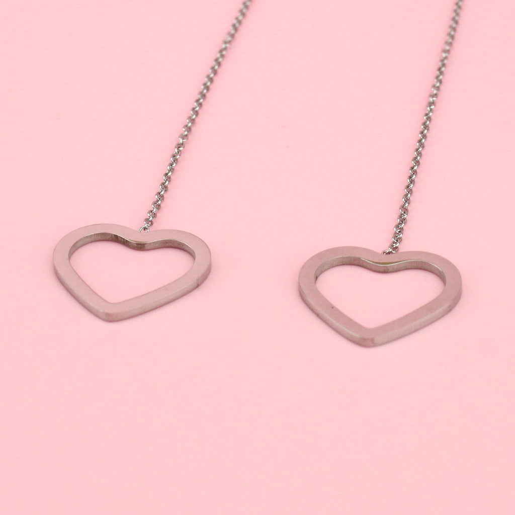 Heart Pull Through Earrings - Sour Cherry