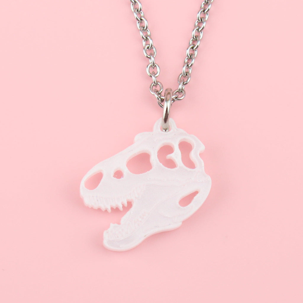 Mini T-Rex Skull Necklace - Sour Cherry