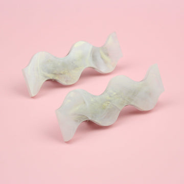 Almond Wavy Hair Clips - Sour Cherry