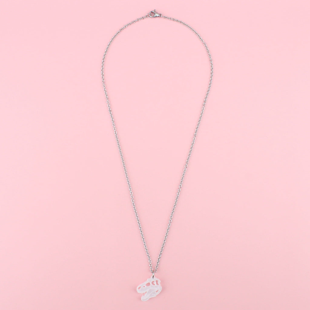 Mini T-Rex Skull Necklace - Sour Cherry