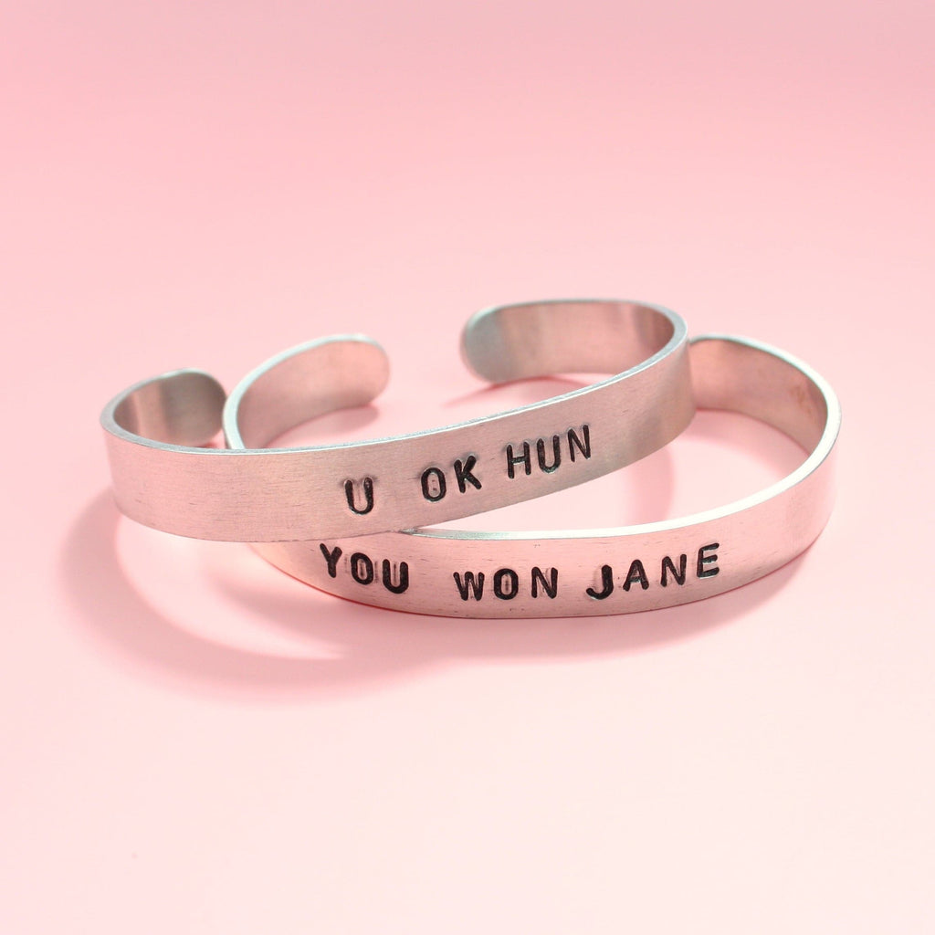 Personalised Hand Stamped Bangle - Sour Cherry