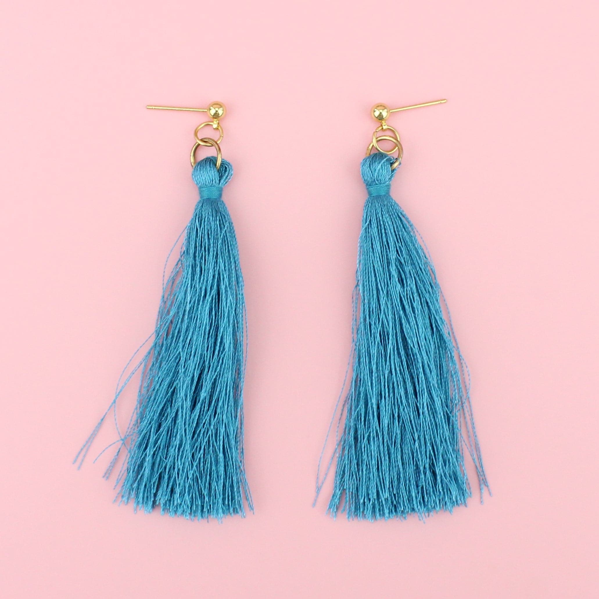 Turquoise tassel earrings hotsell