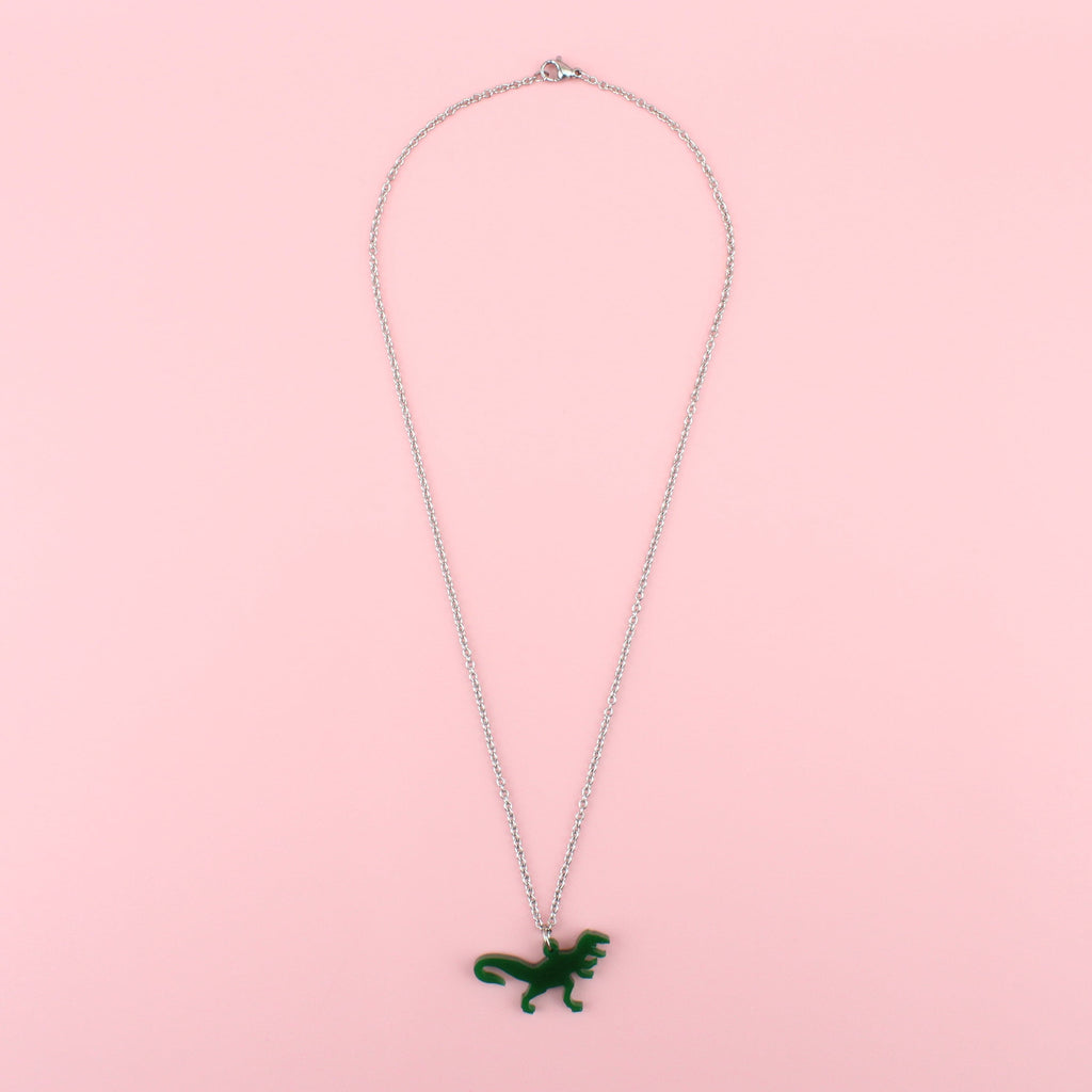 Classic Jurassic T-Rex Necklace - Sour Cherry