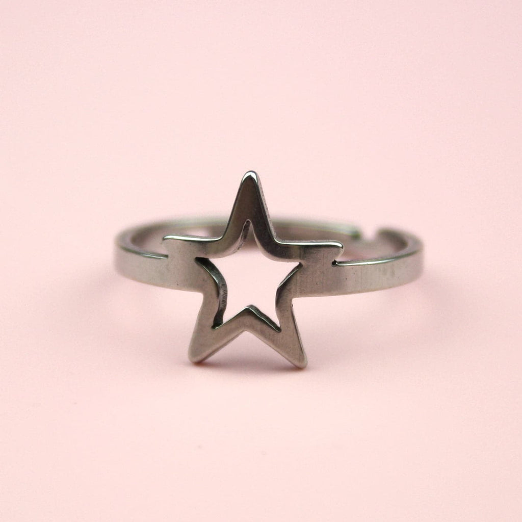 Stainless Steel Ring with cut out star design