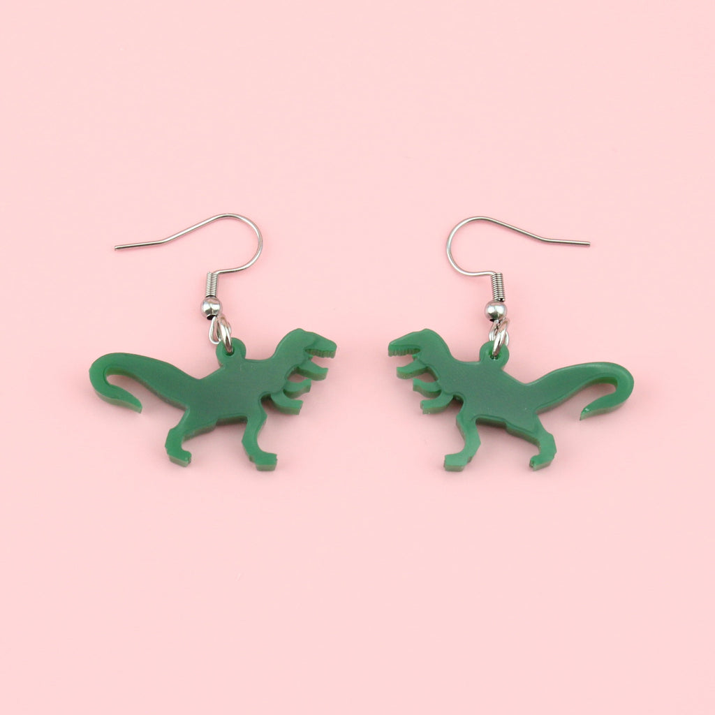 Classic Jurassic T-Rex Earrings - Sour Cherry