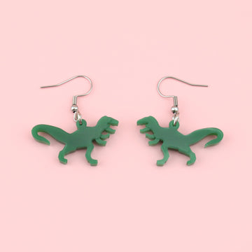 Classic Jurassic T-Rex Earrings - Sour Cherry