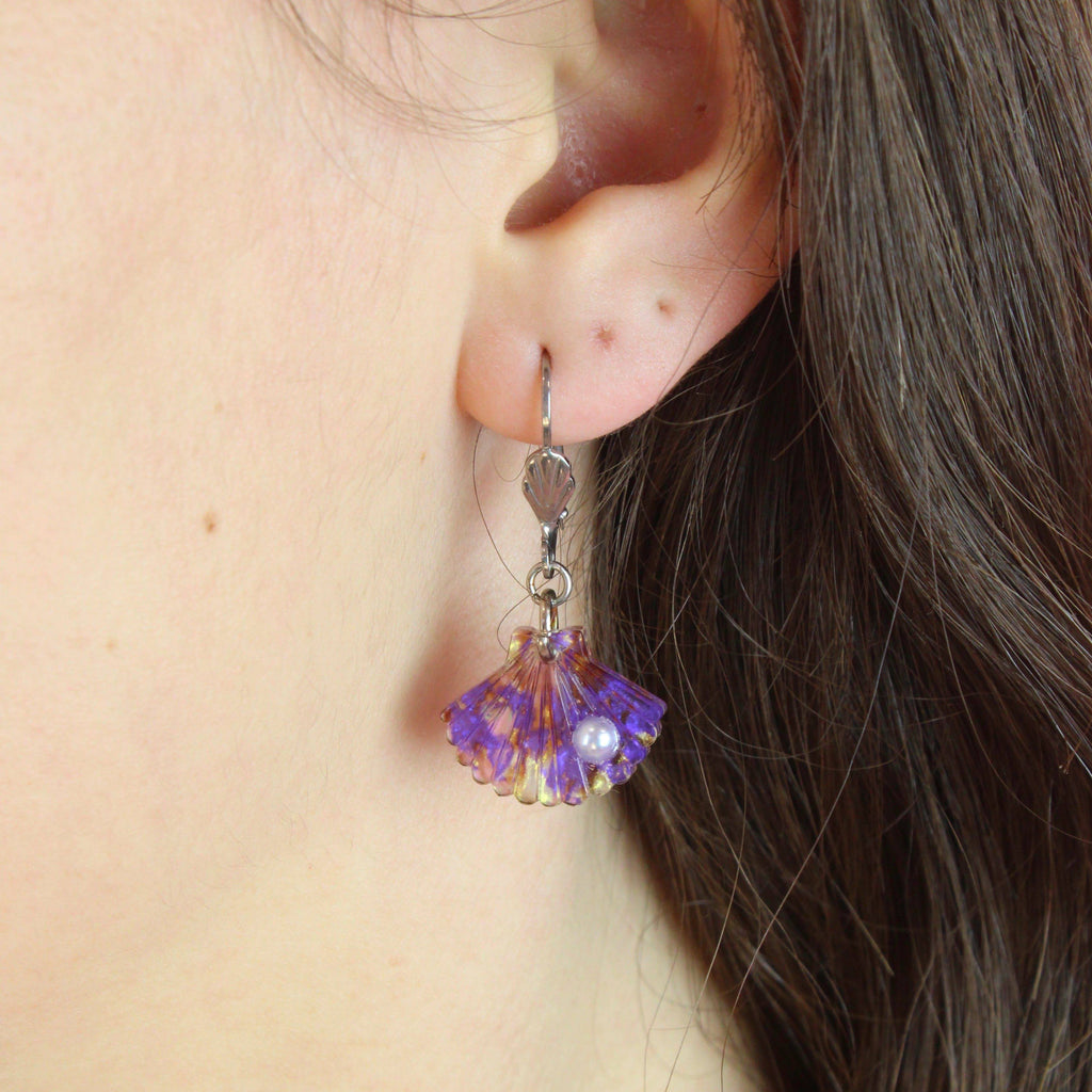 Abalone Shell Earrings - Sour Cherry