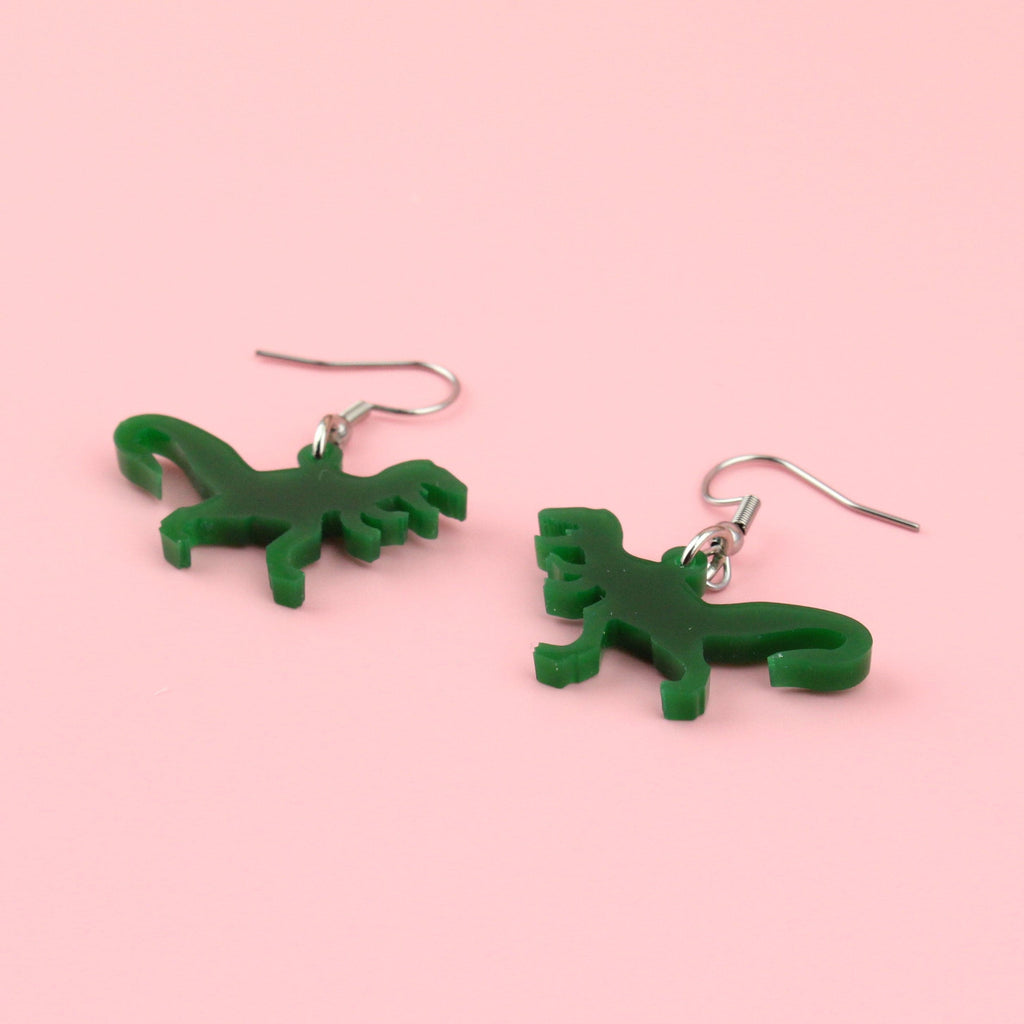 Classic Jurassic T-Rex Earrings - Sour Cherry
