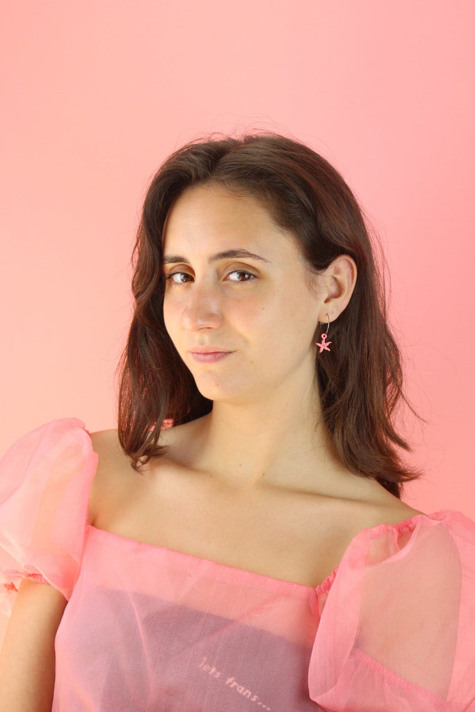 Starfish Hoop Earrings - Sour Cherry