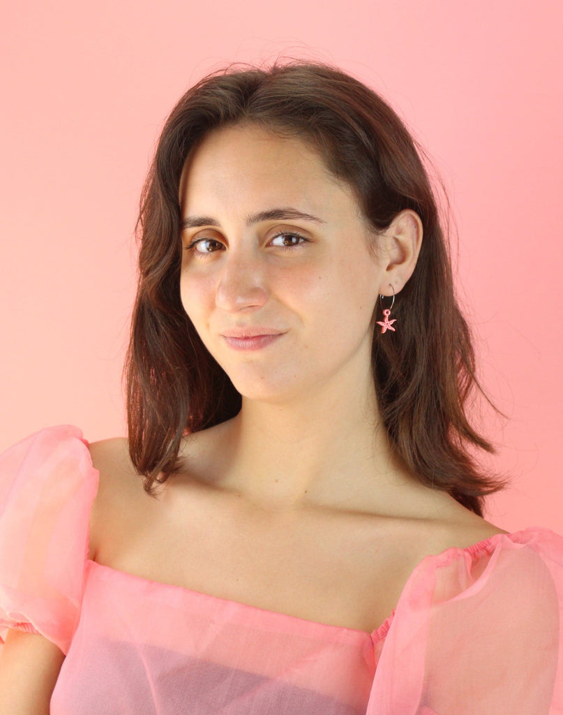 Starfish Hoop Earrings - Sour Cherry