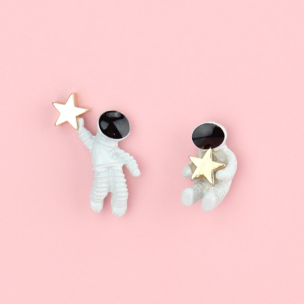 Astronaut Stud Earrings - Sour Cherry