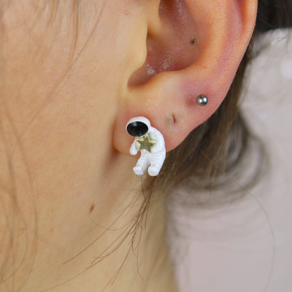 Astronaut Stud Earrings - Sour Cherry