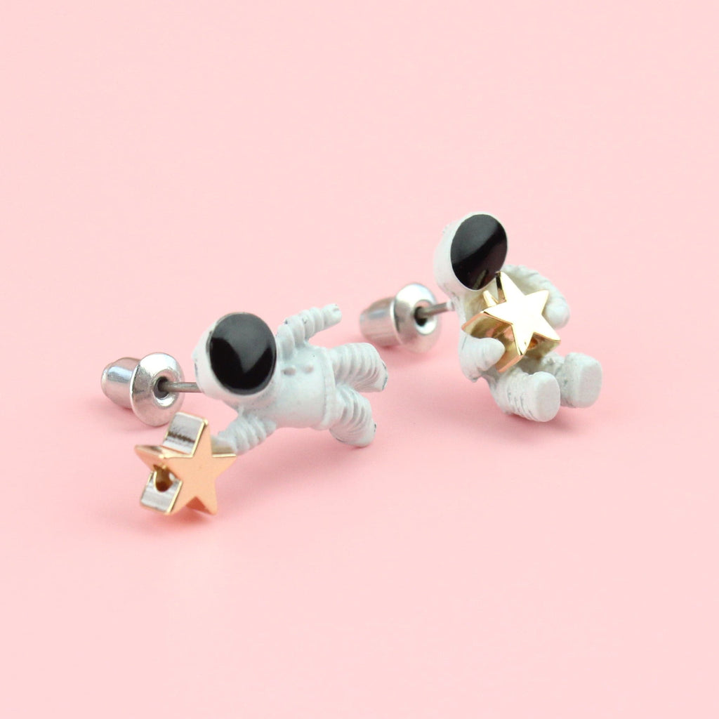 Astronaut Stud Earrings - Sour Cherry