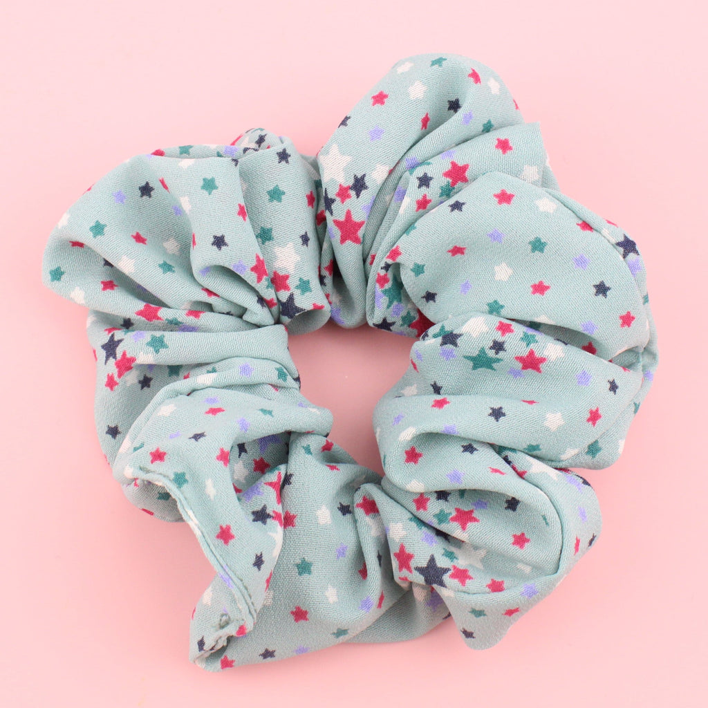 Blue Multi Star Scrunchie - Sour Cherry