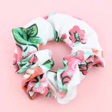Tara Floral Scrunchie - Sour Cherry