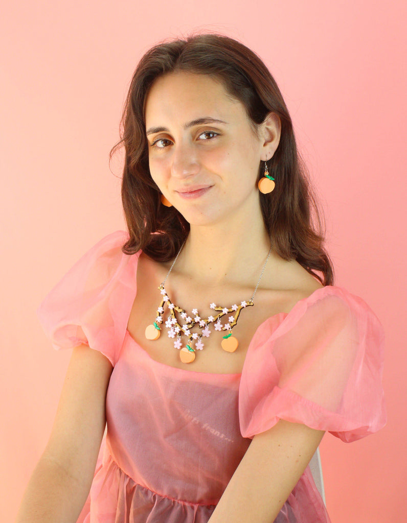 Peach Please Cherry Blossom Necklace - Sour Cherry