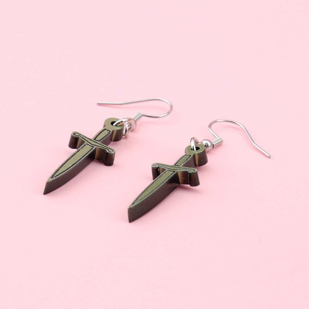 Gold Dagger Earrings - Sour Cherry