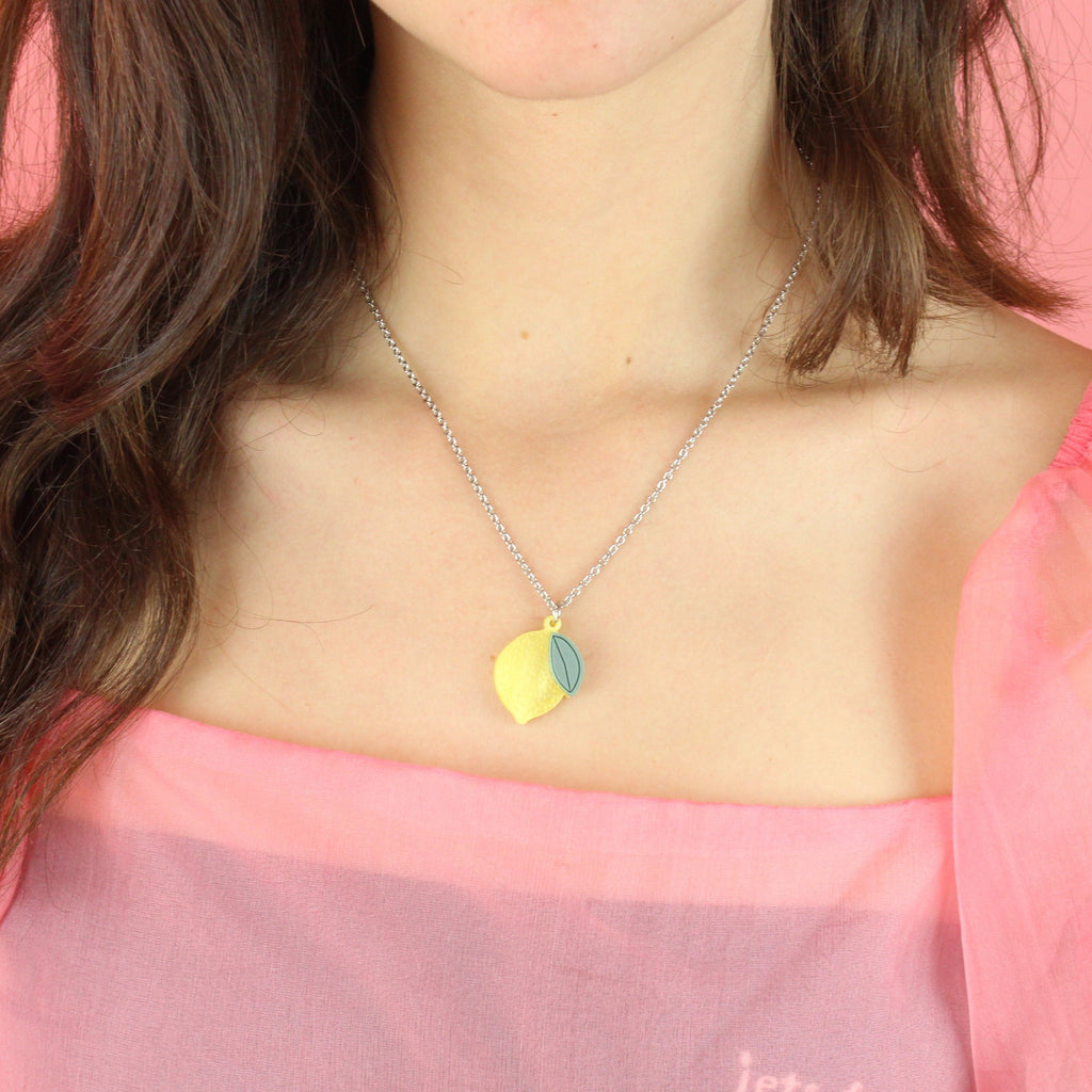 When Life Gives You Lemons Pendant Necklace - Sour Cherry