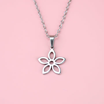 Cut Out Daisy Charm on a Stainless Steel chain