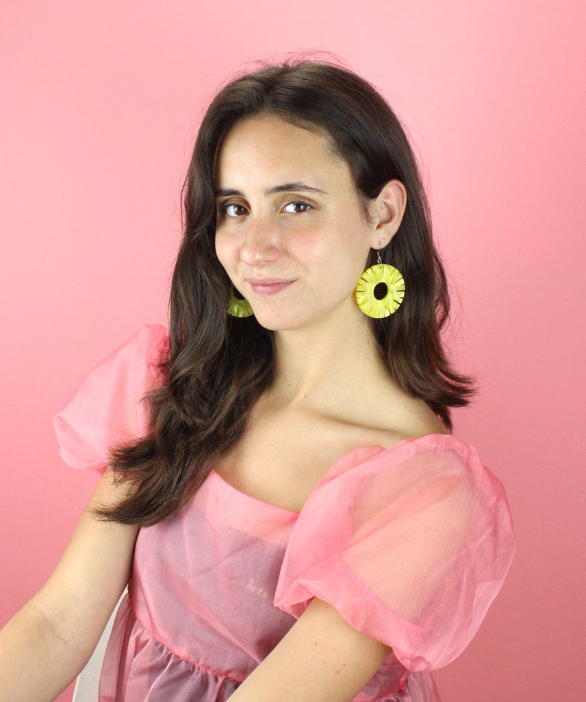 Pineapple Ring Earrings - Sour Cherry