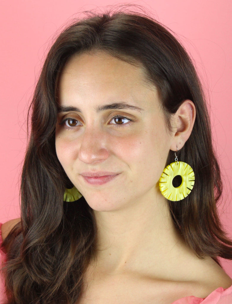 Pineapple Ring Earrings - Sour Cherry