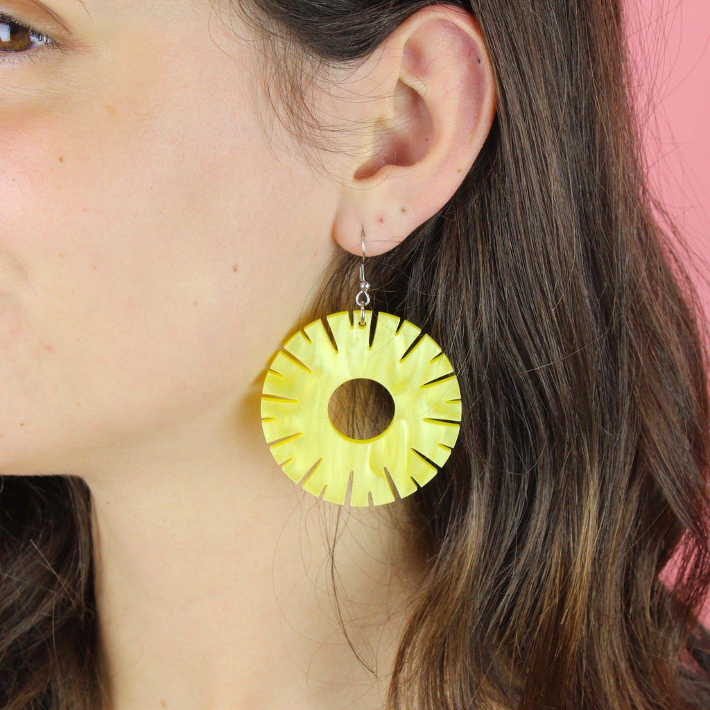 Pineapple Ring Earrings - Sour Cherry