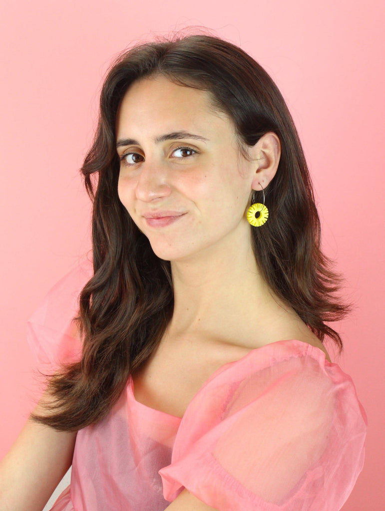 Pineapple Ring Hoop Earrings - Sour Cherry