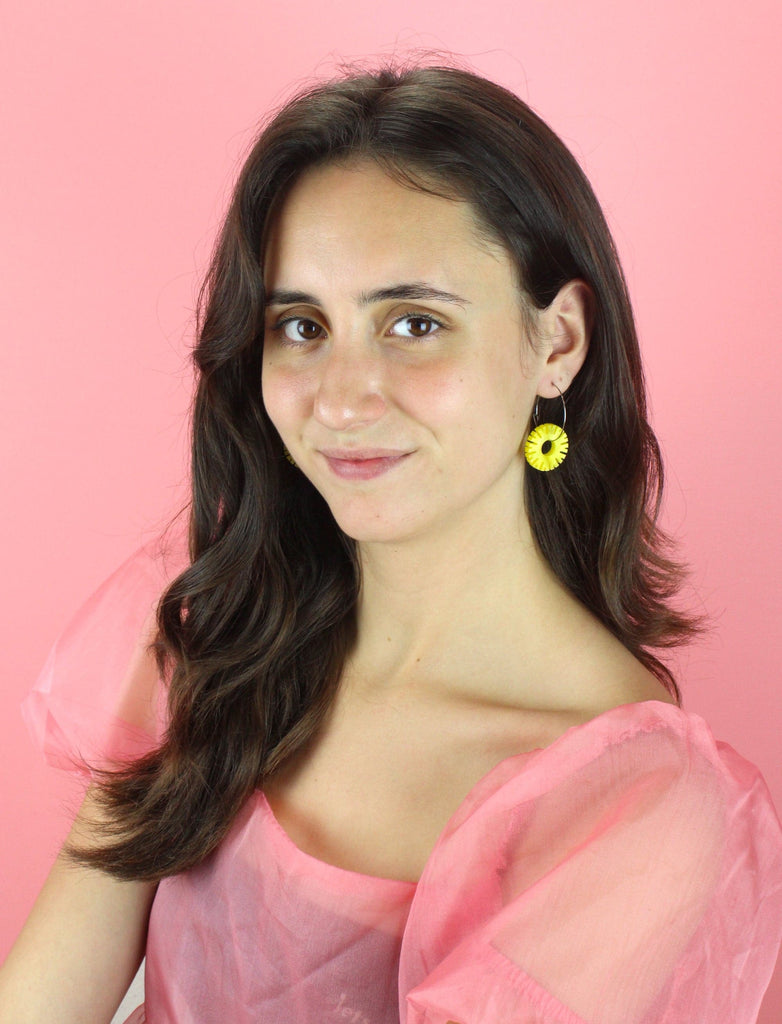 Pineapple Ring Hoop Earrings - Sour Cherry