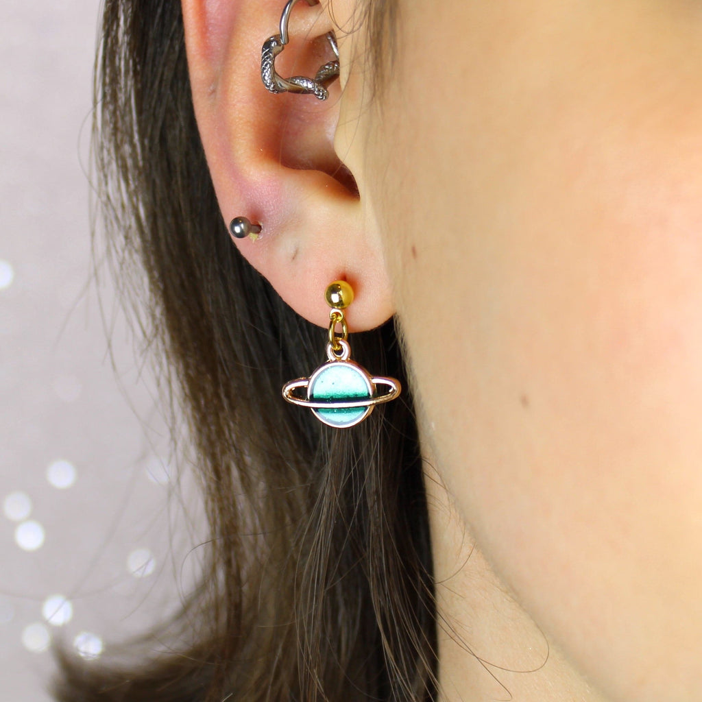 Green Planet Earrings - Sour Cherry