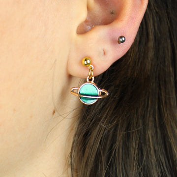 Green Planet Earrings - Sour Cherry