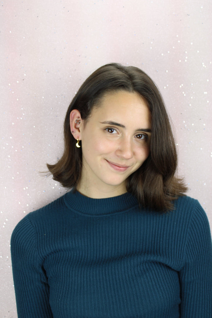 Moon Drop Hoop Earrings (Gold Plated) - Sour Cherry