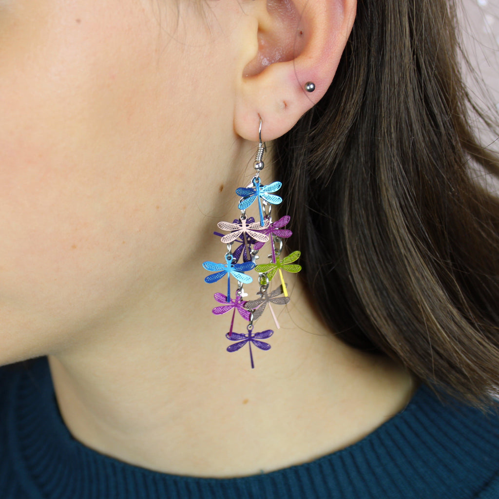 Bright Dragonfly Earrings - Sour Cherry