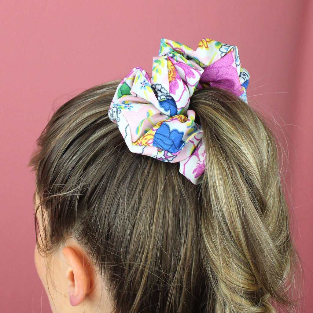 Esther Floral Scrunchie - Sour Cherry