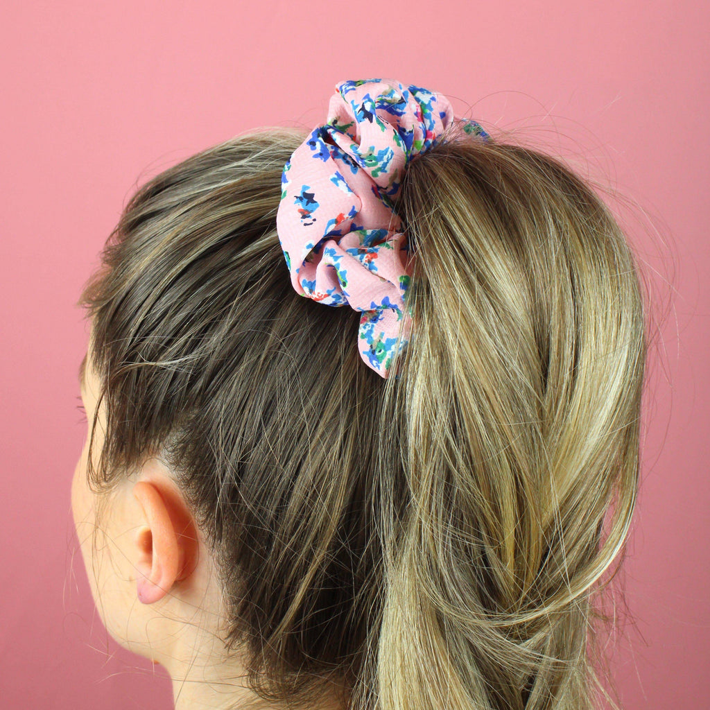 Esme Floral Scrunchie - Sour Cherry