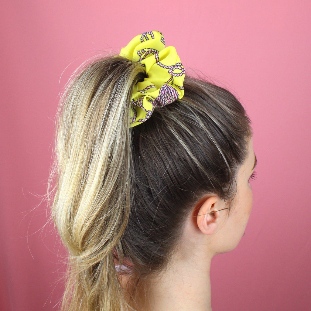 Yellow Rope Scrunchie - Sour Cherry